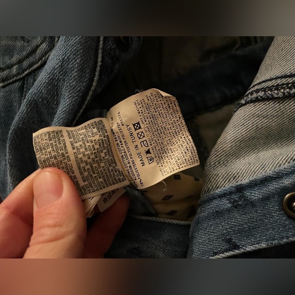 Diesel authentic blue bleached denim and leather jumpsuit. Size XXS - Picture 5 of 16